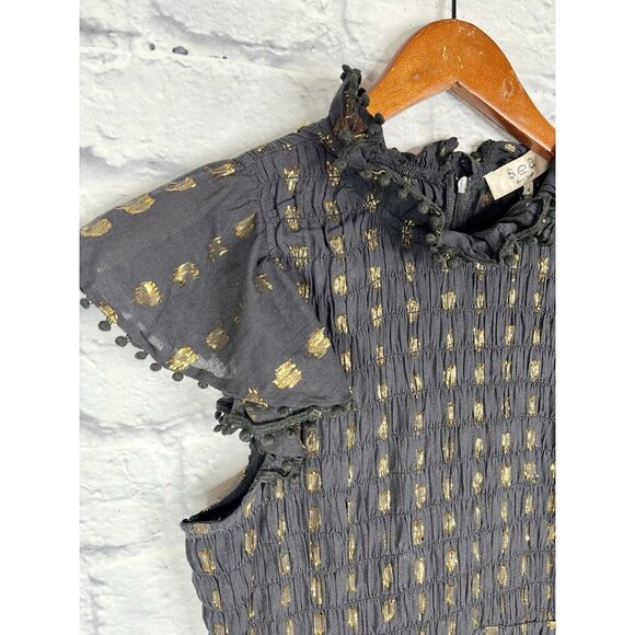 SEA NEW YORK Women's Black Gold Fleck Laura Cap Sleeve Dress NWT Size 4 - Picture 2 of 6
